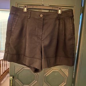 J Crew Cuffed Hi-rise Suit Short in Stretch Linen/Size 16/Black